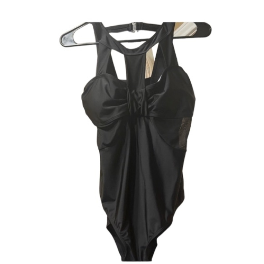 Anne Cole sixe XL one piece strappy swimsuit cut outs & mesh side panels